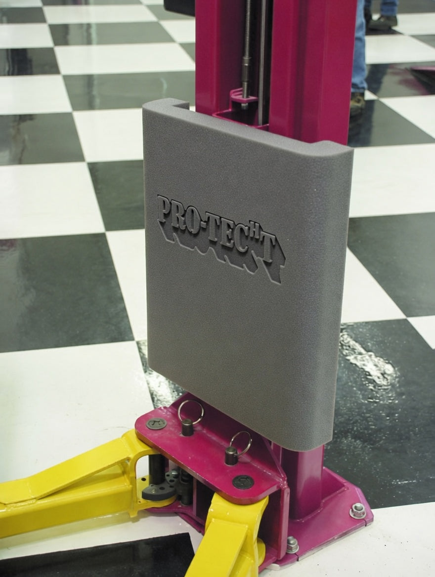 Protecht Hoist Pad 24" installed on 2-post lift column