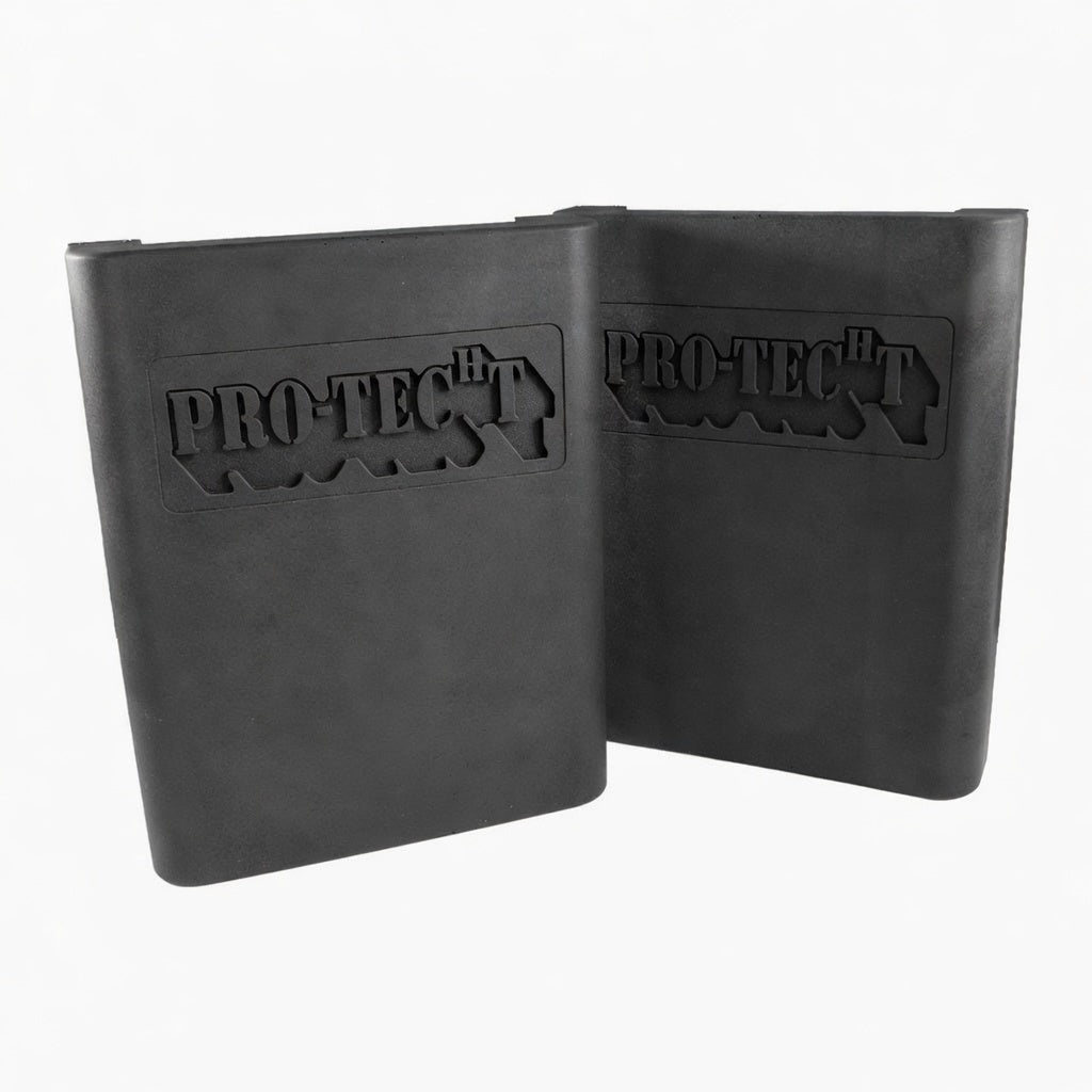Protecht Hoist Pad pair — two Michigan-made 2-post lift door protectors